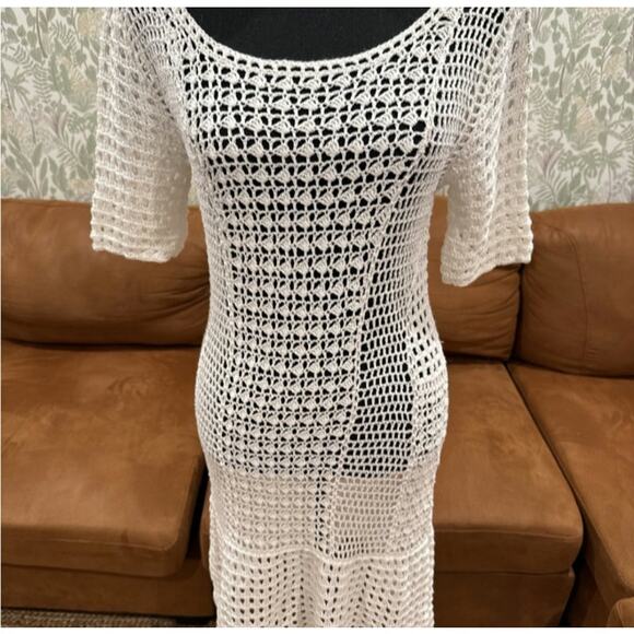 Women's Club Monaco Crochet Knit Midi Dress Size Medium - Picture 2 of 6